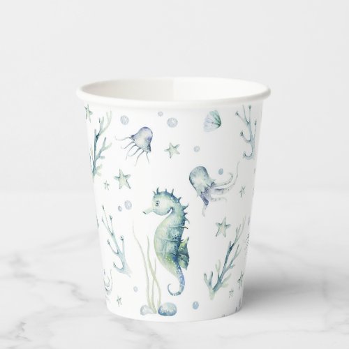 Watercolor Under the Sea Paper Cups