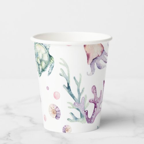 Watercolor Under the Sea Paper Cups