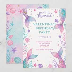 Watercolor Under The Sea Party Invite 
