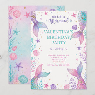 Watercolor Under The Sea Party Invite 
