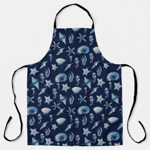 Watercolor Under The Sea Pattern Apron