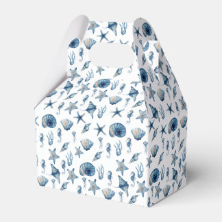 Watercolor Under The Sea Pattern Favor Boxes