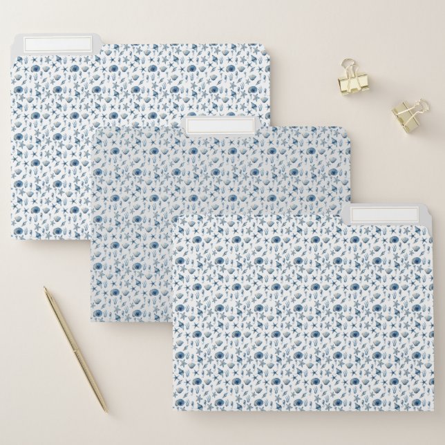 Watercolor Under The Sea Pattern File Folder (Set)