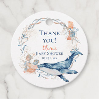 Watercolor Under the Sea Seashell Wreath  Favor Tags