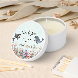 Watercolor under the sea Thank You Baby Shower Mini Candle Favors