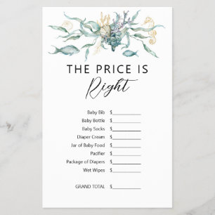 Watercolor Under the Sea The Price is Right Game Flyer