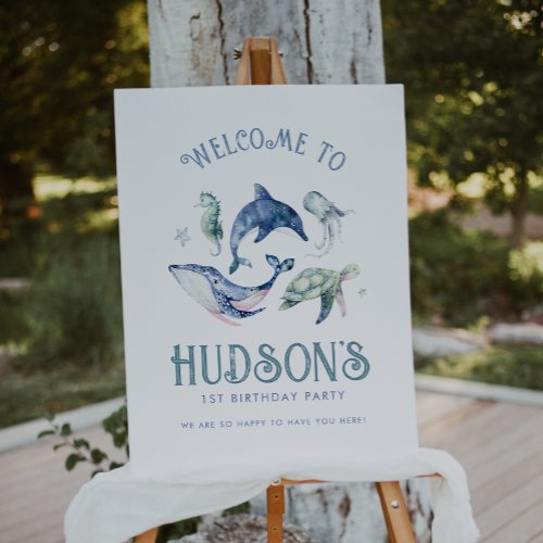 Watercolor Under the Sea Welcome Sign
