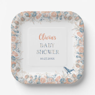 Watercolor Under the Sea Whale Baby Shower Paper Plates