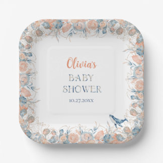 Watercolor Under the Sea Whale Baby Shower  Paper Plates