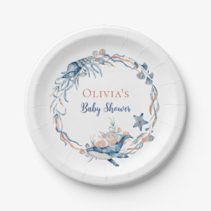 Watercolor Under the Sea Whale Paper Plates