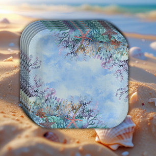 Watercolor Under the Sea Wonder Baby Shower Paper Plates
