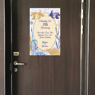 Watercolor Underwater Fish Anniversary Cruise Door Magnetic Dry Erase Sheet