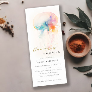 Watercolor Underwater Jellyfish Couples Shower Invitation