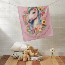 Watercolor Unicorn and Floral Wreath