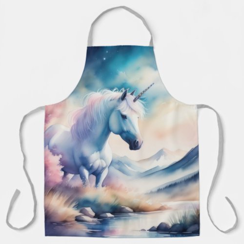 Watercolor Unicorn Apron