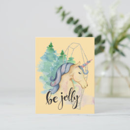 Watercolor Unicorn - Christmas Card