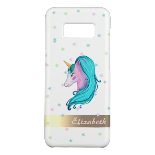 Watercolor Unicorn Colorful Stars _ Personalized Case_Mate Samsung Galaxy S8 Case