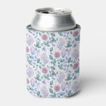 Watercolor Unicorn Crystals &amp; Roses Pattern Can Cooler