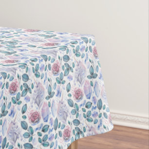 Watercolor Unicorn Crystals & Roses Pattern Tablecloth