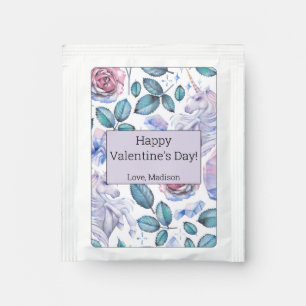 Watercolor Unicorn Crystals & Roses Pattern Tea Bag Drink Mix