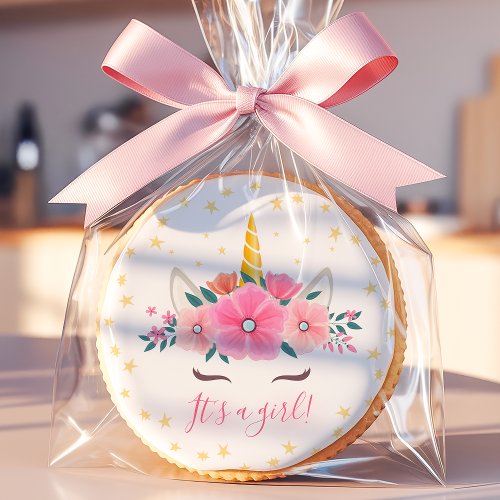 Baby Shower Treats 7 Watercolor Unicorn Face Floral Stars Baby Shower Sugar Cookie