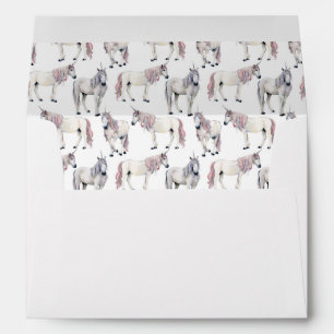 Watercolor Unicorn Fairy Tale Pattern Envelope