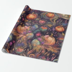 Watercolor Unicorn For Halloween Pattern Wrapping Paper