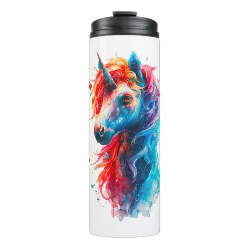 Watercolor Unicorn Horse  Thermal Tumbler