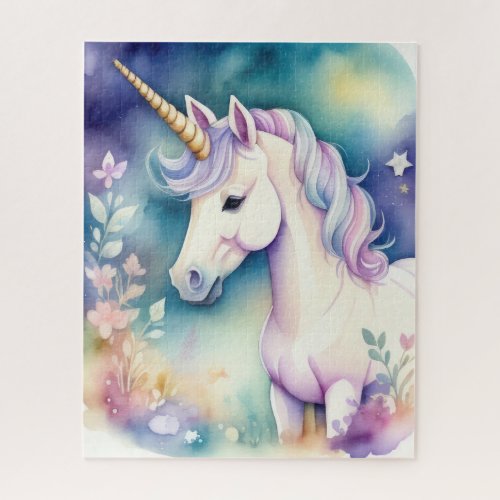 Watercolor Unicorn in Soft Pastels Jigsaw Puzzle