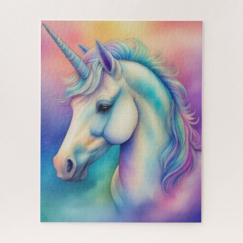 Watercolor Unicorn in Soft Pastels Jigsaw Puzzle