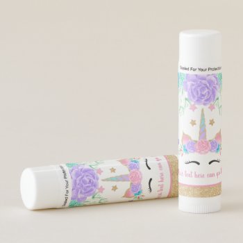 Watercolor Unicorn Personalized Custom Party Favor Lip Balm by TiffsSweetDesigns at Zazzle