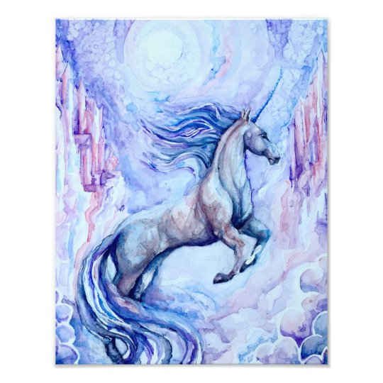 Watercolor Unicorn Photo Print | Zazzle.com