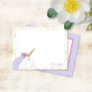 Watercolor Unicorn Pink Purple Gold Glitter Girly Note Card