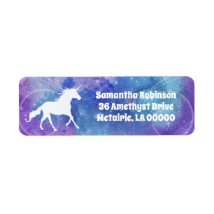 Watercolor Unicorn Return Address Labels