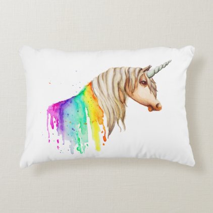 Watercolor Unicorn Throw Pillow