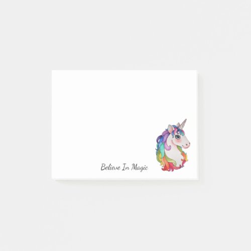 Watercolor Unicorn With Rainbow Hair Post_it Notes