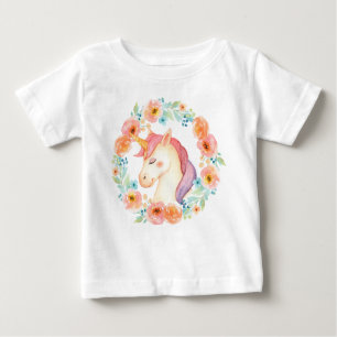 Watercolor Unicorn Wreath Ruffled Shirt