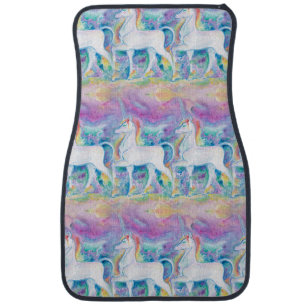 Watercolor Unicorns Car Floor Mat