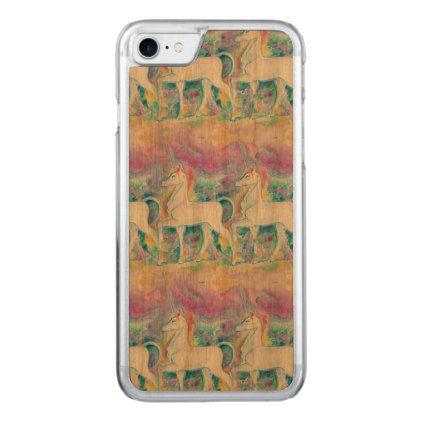 Watercolor Unicorns Carved iPhone 8/7 Case