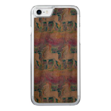 Watercolor Unicorns Carved iPhone 8/7 Case