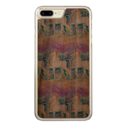 Watercolor Unicorns Carved iPhone 8 Plus/7 Plus Case