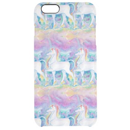 Watercolor Unicorns Clear iPhone 6 Plus Case