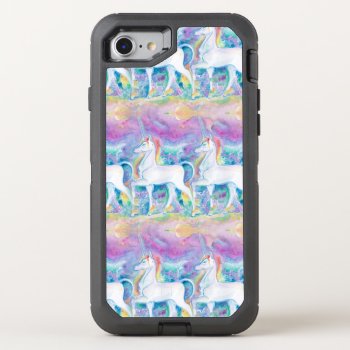 Watercolor Unicorns Otterbox Defender Iphone Se/8/7 Case by CreativeClutter at Zazzle