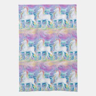 Watercolor Unicorns Towel