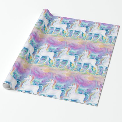 Watercolor Unicorns Wrapping Paper
