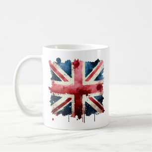 Watercolor Union Jack Flag Coffee Mug