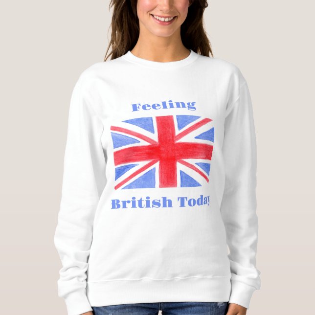 Watercolor Union Jack Flag Feeling British Sweatshirt (Front)