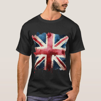 Watercolor Union Jack Flag T-Shirt