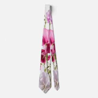 Watercolor Unique Luxury Pink Flower Print Neck Tie