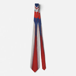 Watercolor Unique Luxury Red Grey Print Neck Tie